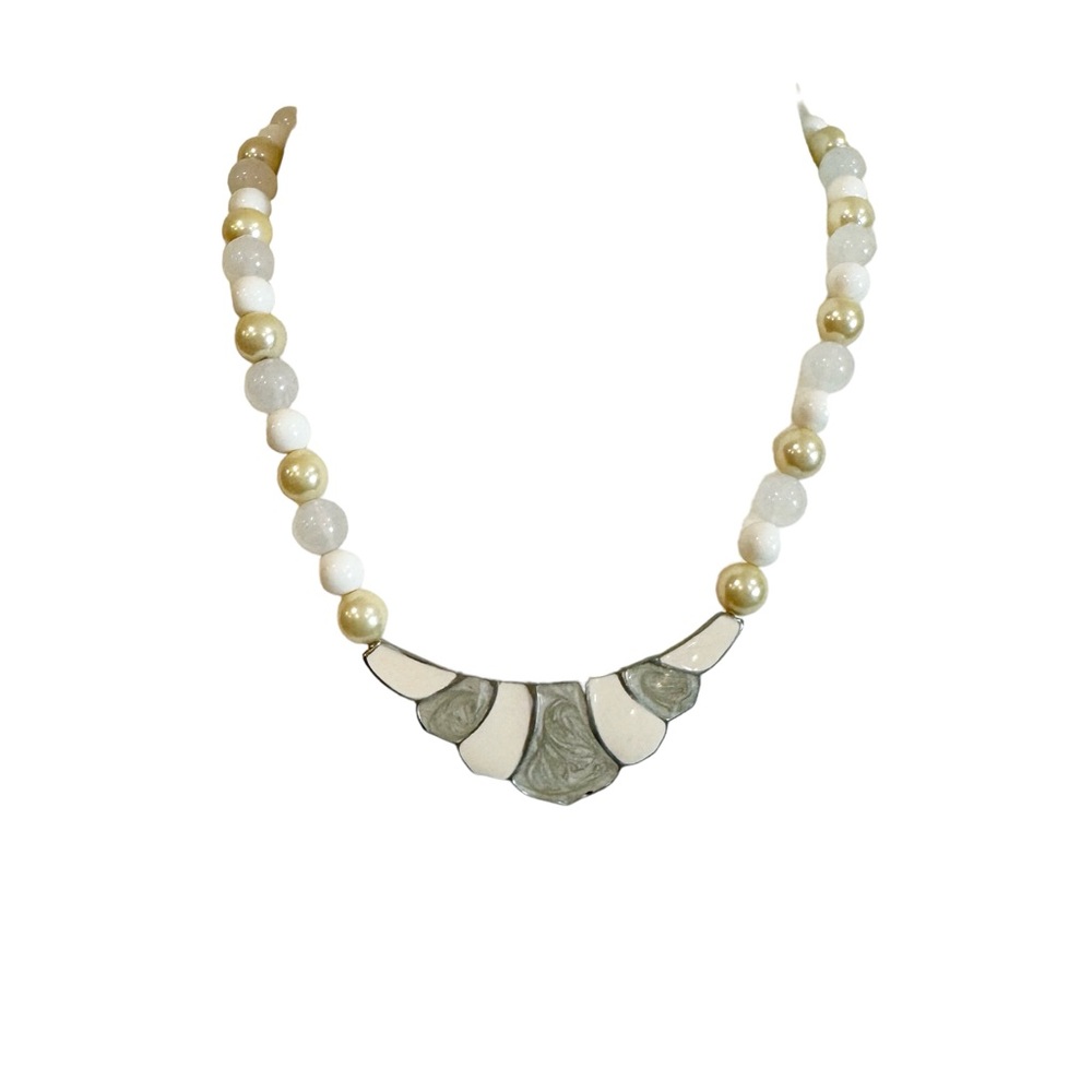 Vintage Enamel Beaded Necklace Multi Color